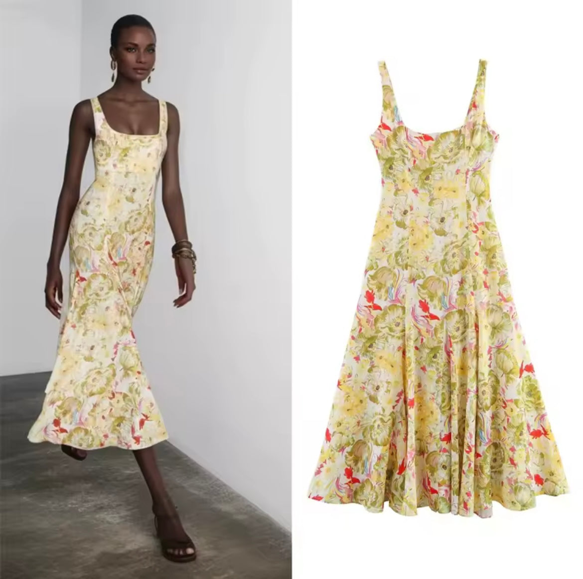Robe imprimée en Lin