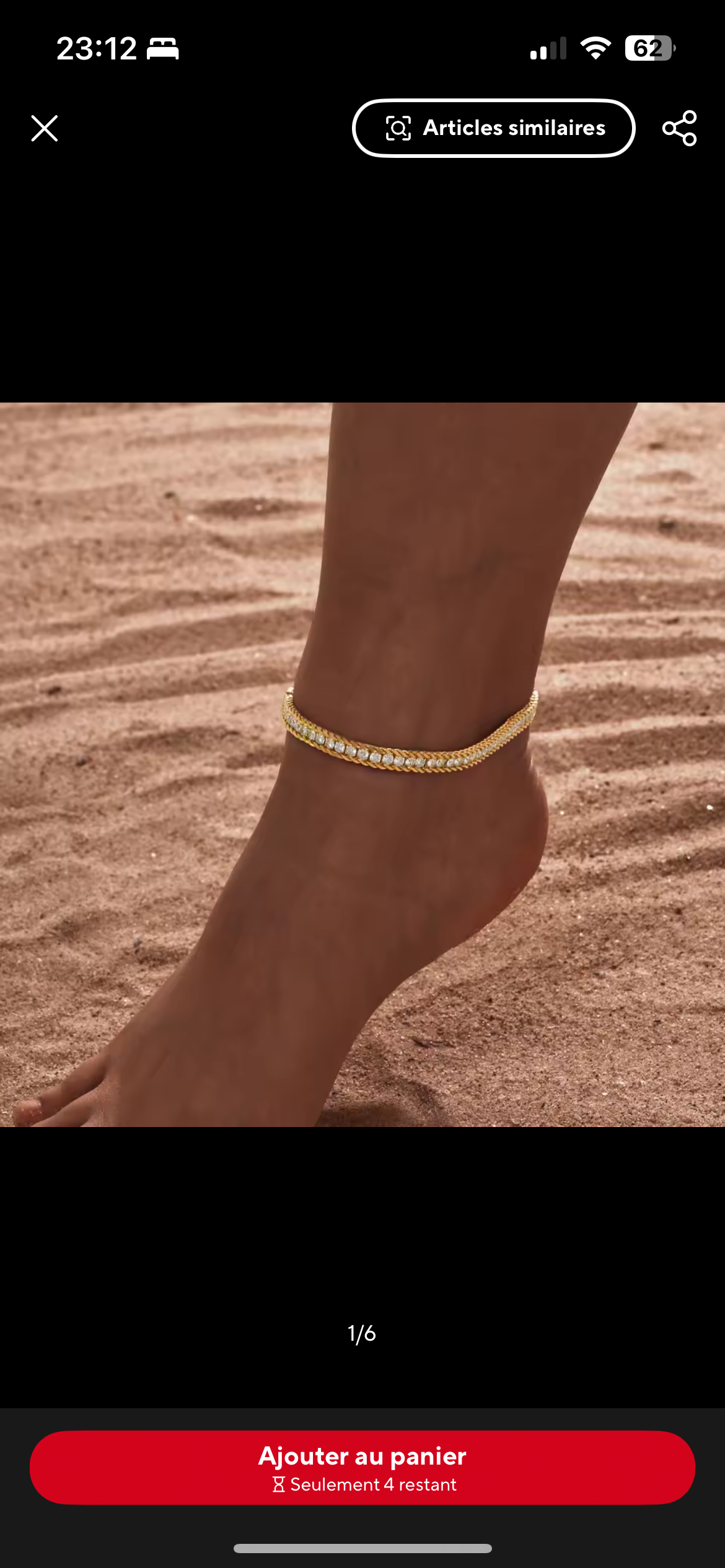 Bracelets de cheville avec strass